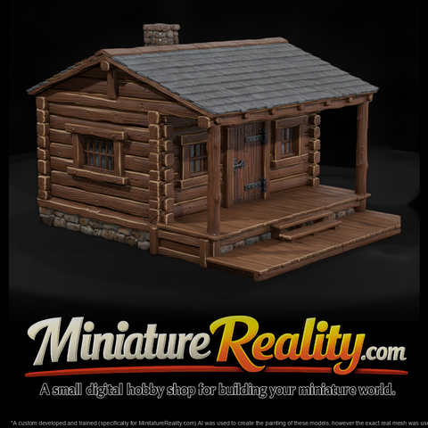 Wild West Fort Guard House Jail miniature, three-quarter view