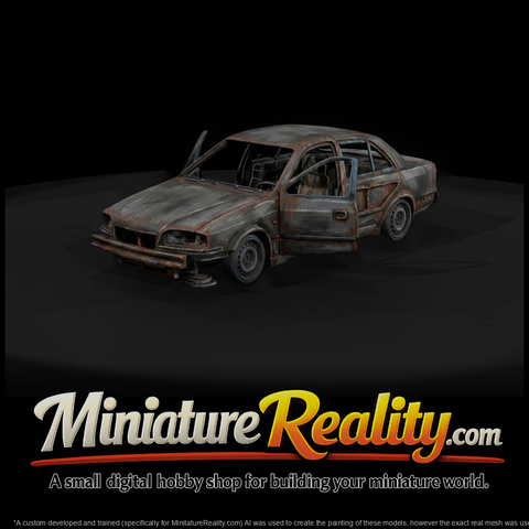 Wrecked Four-Door Sedan