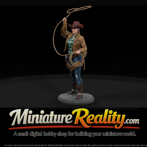 Cowgirl Twirling a Lariat