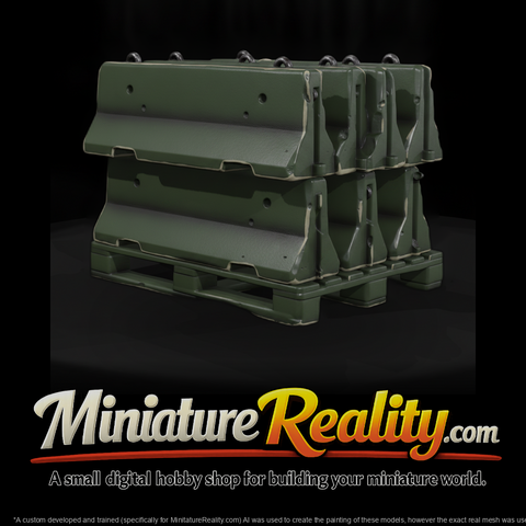 Stacked Concrete Traffic Barriers