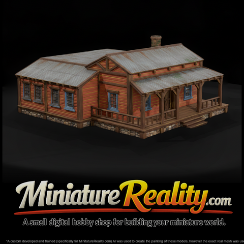 Wild West Fort Post Hospital miniature, three-quarter view