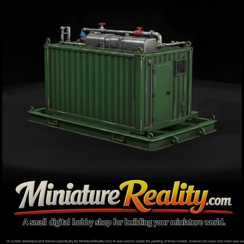 1980s Cold War Water Treatment Skid miniature, three-quarter view