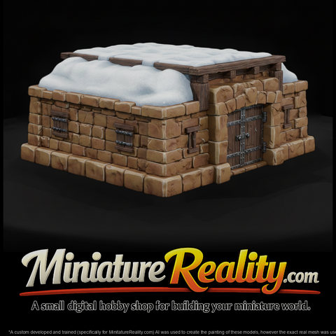 Wild West Fort Powder Magazine miniature, three-quarter view