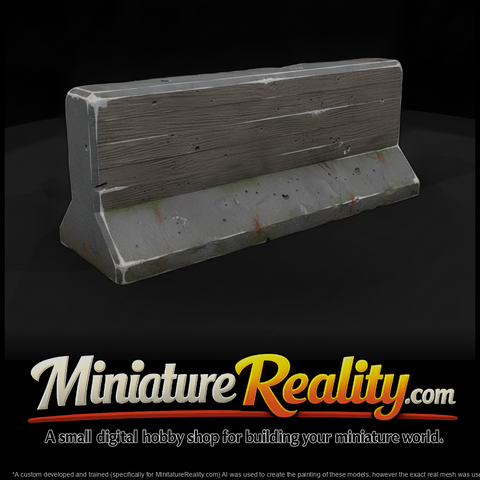 WWII Pacific Anti Tank Wall miniature, three-quarter view