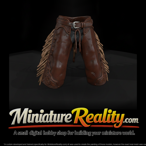 Tooled Leather Cowboy Chaps