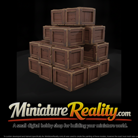 Civil War Hardtack Box Stack miniature, three-quarter view