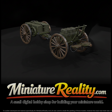 Civil War Limber Caisson miniature, three-quarter view