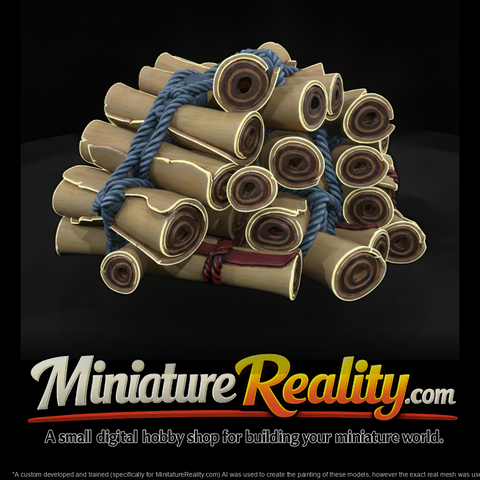 Bundle of Tied Manuscript Scrolls
