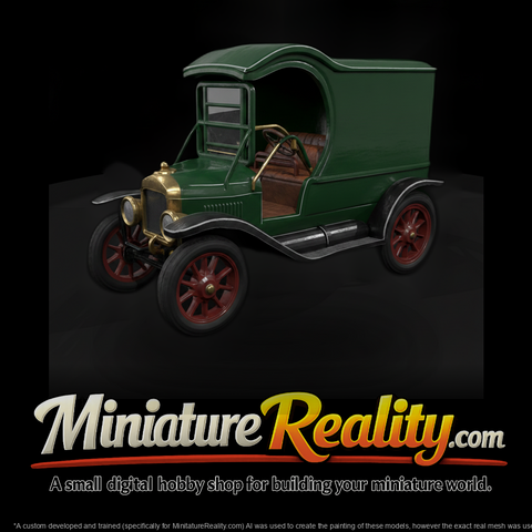 Stylized Classic Vintage Delivery Truck 3D Model 7