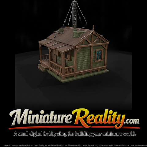 WWII Pacific Radio Shack miniature, three-quarter view