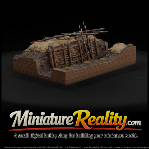Civil War Rifle Trench Section miniature, three-quarter view