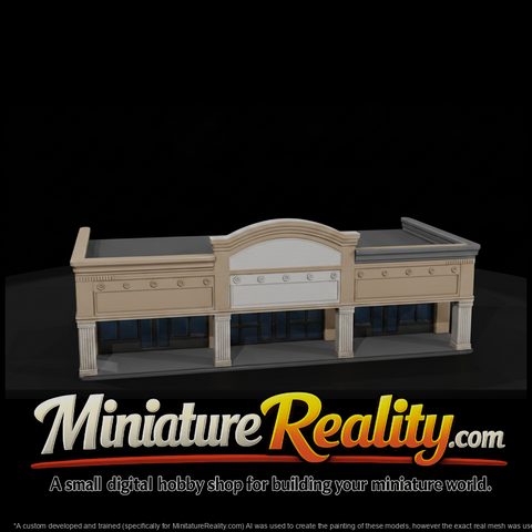 Model Shopping Center, three-quarter view