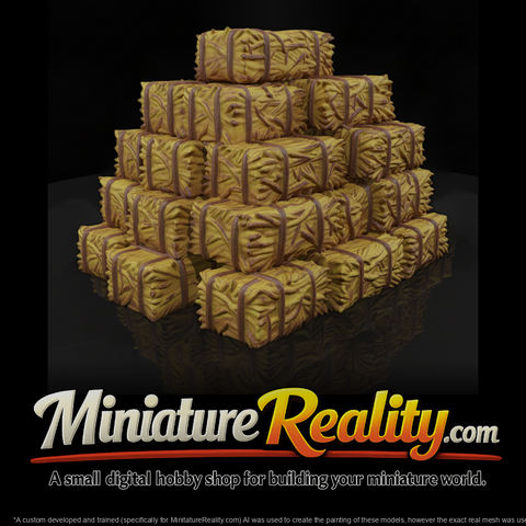 Civil War Hay Bale Stack miniature, three-quarter view