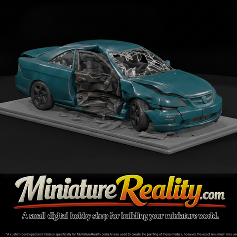 Side-Impact Wrecked Coupe on Base