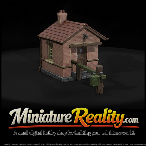 WWII England Guardroom miniature, three-quarter view