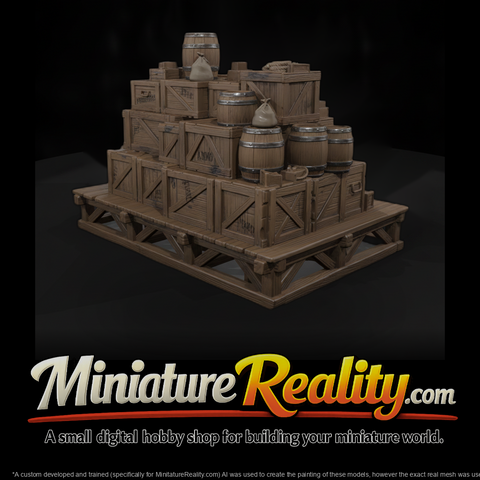 Wild West Fort Crate Barrel Stack miniature, three-quarter view