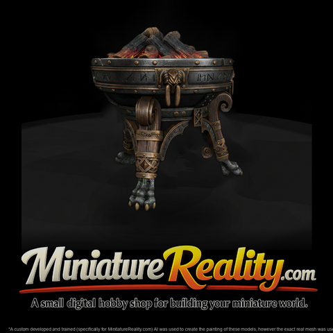 Detailed Norse Runic Fire Brazier 3D Model Ef6Ex97
