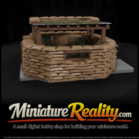 Modern Desert Overhead Cover Position miniature, three-quarter view