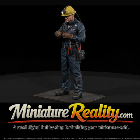 1990s Mine Electrician with Cap Lamp