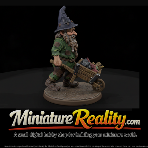 Garden Gnome with Wheelbarrow