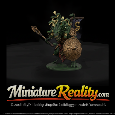 Stylized Medusa Lizardfolk Warrior 3D Model Sgh0Qt