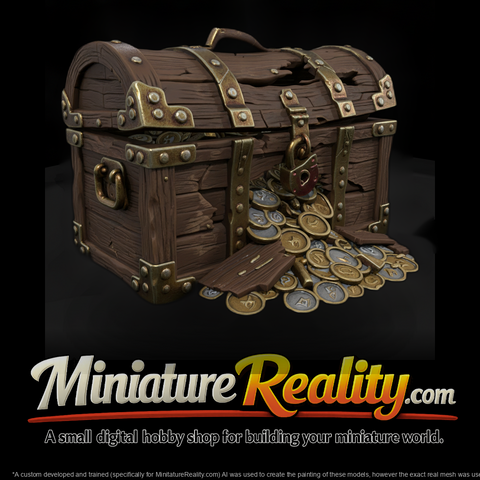 Stylized Broken Pirate Treasure Chest 3D Model Yr4