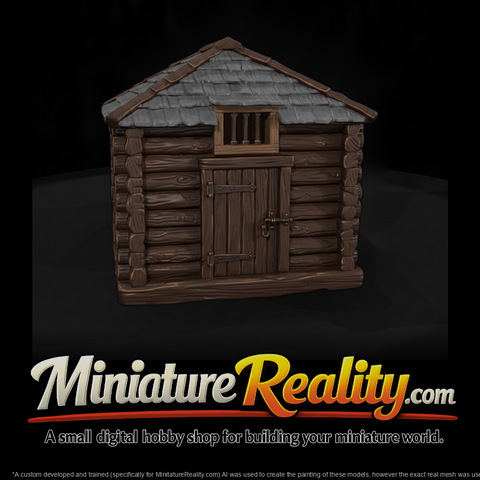 Civil War Guardhouse miniature, three-quarter view