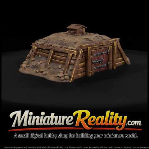 Wild West Fort Ice House miniature, three-quarter view