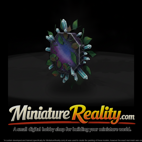 Stylized Natural Crystal Octagon Podium 3D Model B