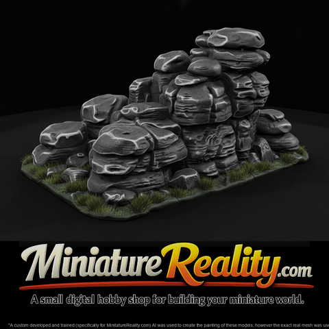 Layered Rock Outcrop Terrain Piece
