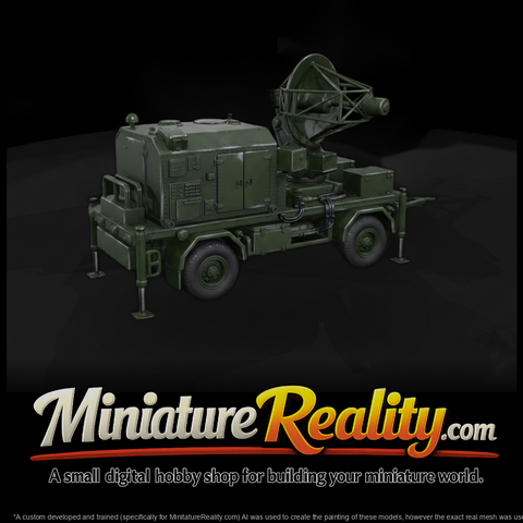 1980s Cold War Search Radar Trailer miniature, three-quarter view