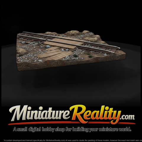 Unpainted Stylized Railroad Track Diorama Base S6X