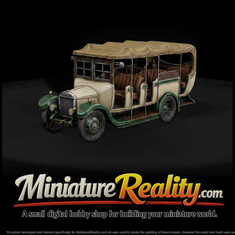 Vintage Open-Air Shuttle Bus (1920s)