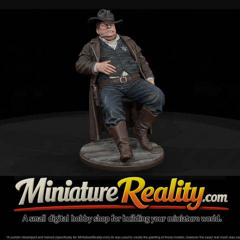 Old West Sheriff Dozing in His Chair