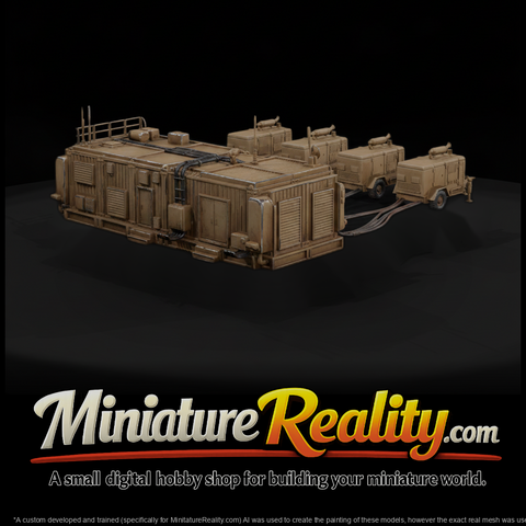 Modern Desert Generator Farm miniature, three-quarter view