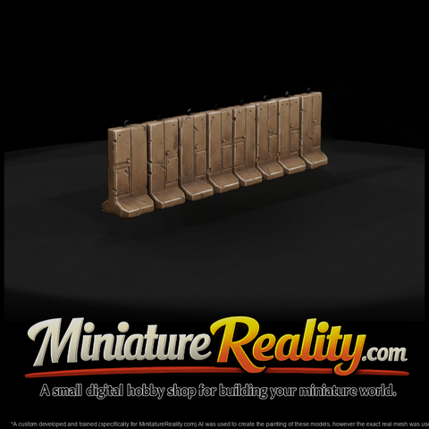 Modern Desert Concrete T Wall Line miniature, three-quarter view