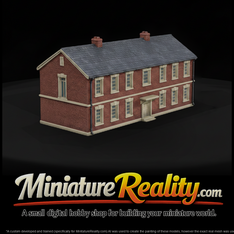 WWII England Airmen's Barracks Block miniature, three-quarter view