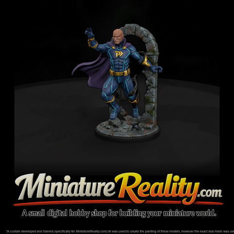 Caped Comic Superhero in Battle Stance