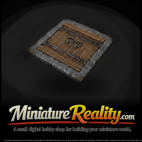 Medieval Stone Framed Wooden Trapdoor 3D Model Smj