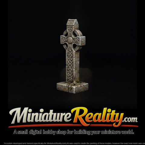 Celtic High Cross with Knotwork — Grave Marker
