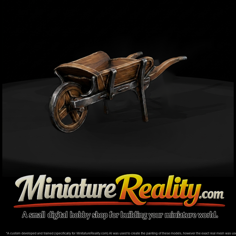 Stylized Low-Poly Wheelbarrow