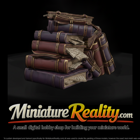 Stylized Fantasy Occult Book Stack 3D Model Hqofv4