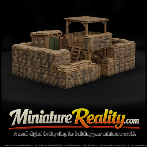Mil 036 Modern Desert Hesco Barrier Guard Post