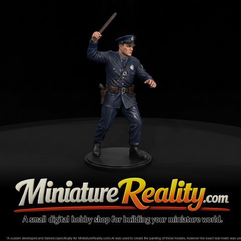 1950s Patrolman Swinging a Nightstick