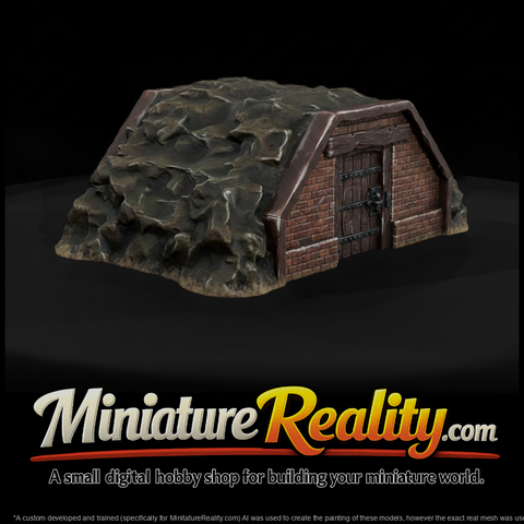 Civil War Powder Magazine miniature, three-quarter view