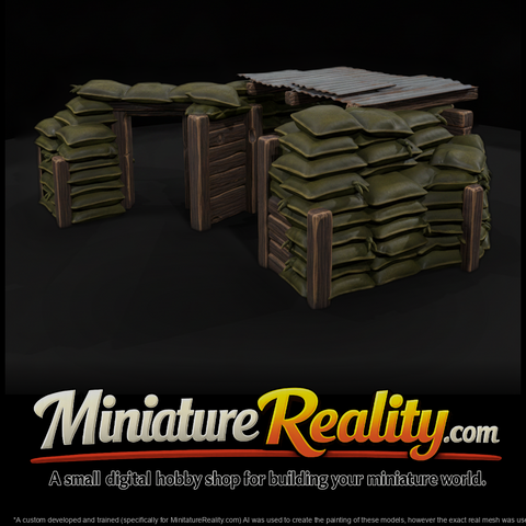 Vietnam Bunker Line Mg Nest miniature, three-quarter view