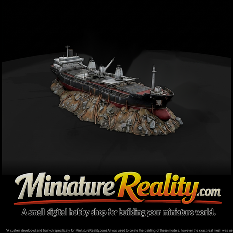 Stylized Beached Cargo Ship ( Compatible)