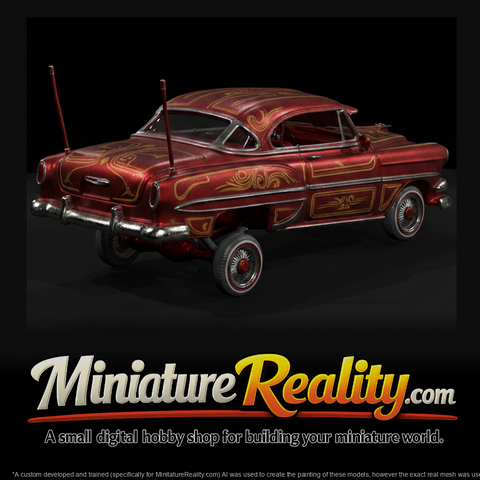 Lowrider Pinstripe Queen miniature, three-quarter view