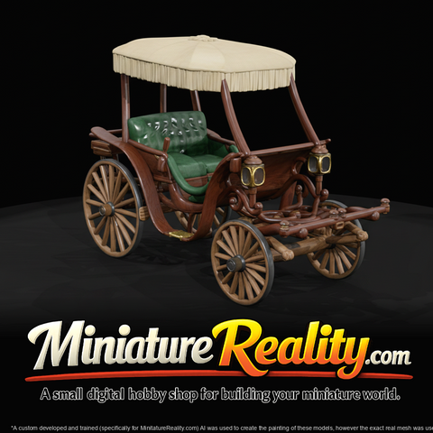 Victorian Hearse Carriage miniature, three-quarter view