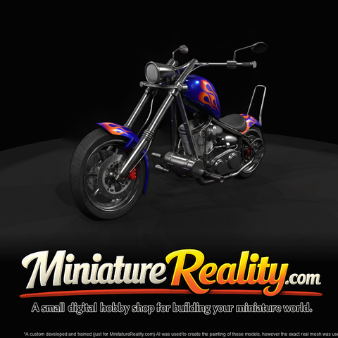Chopper Motorcycle (3D Printable Model)